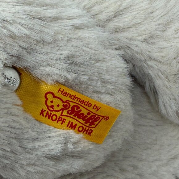 Steiff Handmade Plush Bunny Rabbit Toy Yellow Tag Soft Gray Stuffed Animal Small - Picture 6 of 6